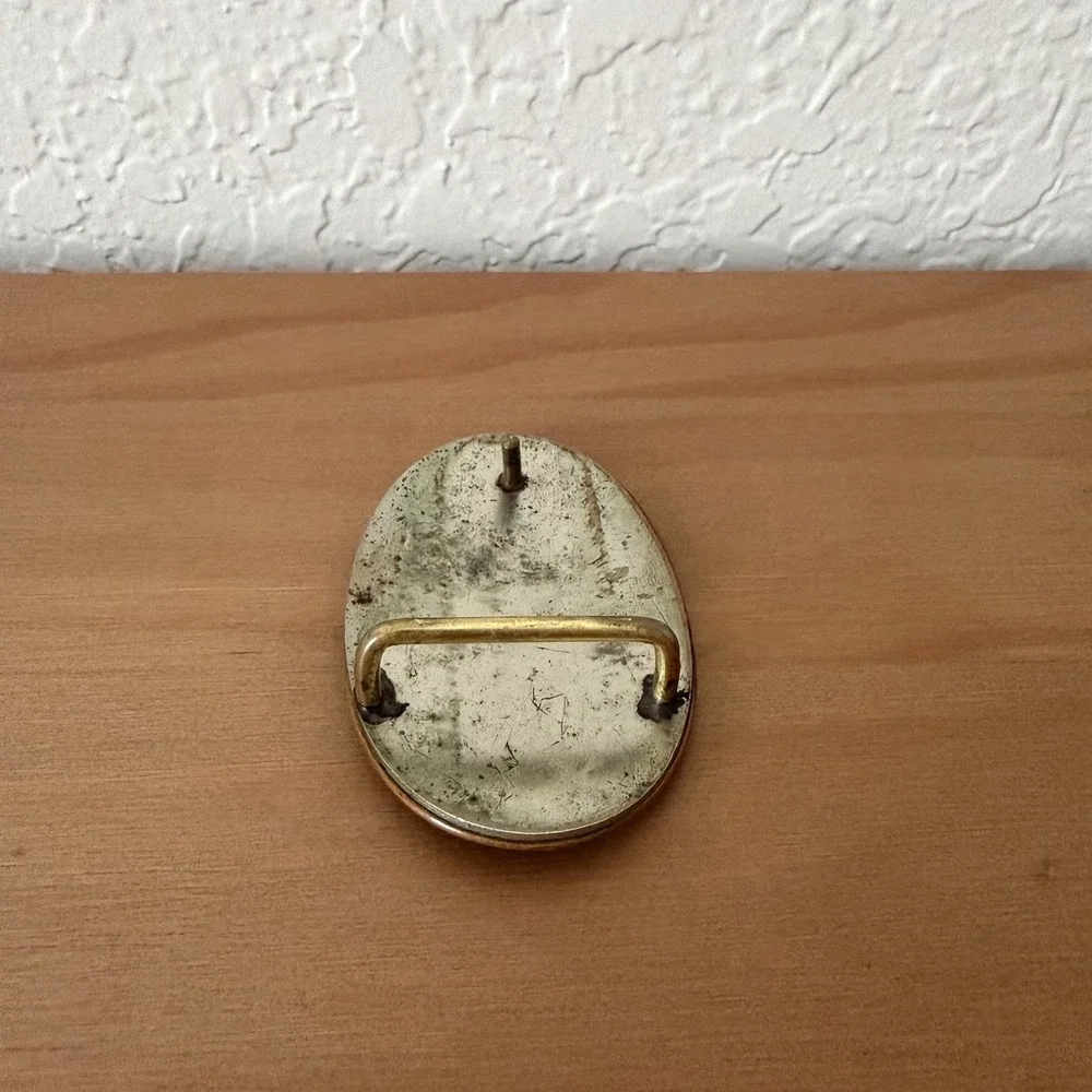 Vintage Cowboy Belt Buckle German Silver Rodeo Roper‎ Country Western Americana